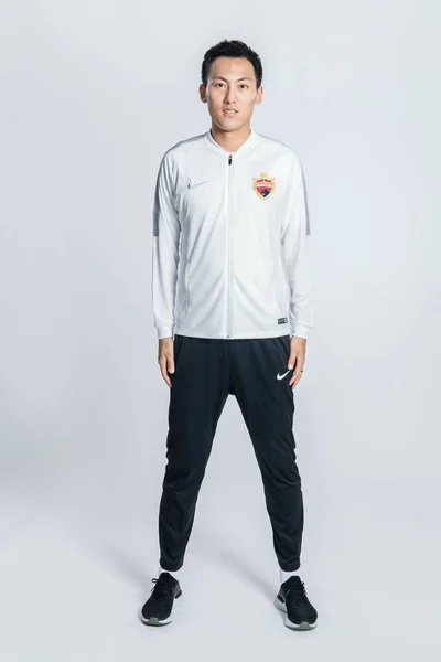Exklusiva Porträtt Kinesiska Fotbollspelare Wang Peng Shenzhen För 2019 Kinesiska — Stockfoto