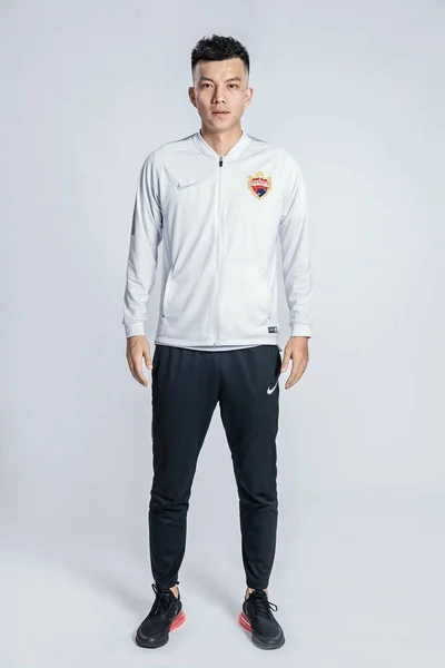 Exklusiva Porträtt Kinesiska Fotbollspelare Qiao Wei Shenzhen För 2019 Kinesiska — Stockfoto