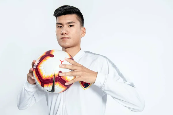 Exclusive Portrait Chinese Soccer Player Sun Xiaobin Shenzhen Untuk Liga — Stok Foto