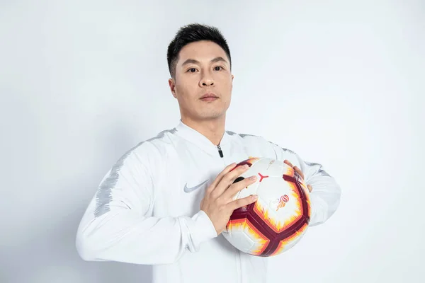 Exclusive Portrait Chinese Soccer Player Cai Jingyuan Shenzhen Untuk Liga — Stok Foto