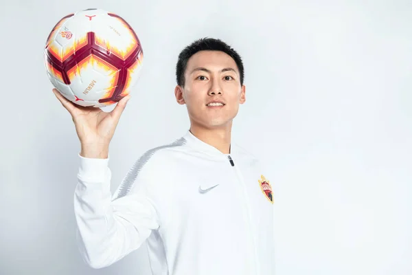 Exclusive Portrait Chinese Soccer Player Wang Peng Shenzhen Untuk Liga — Stok Foto