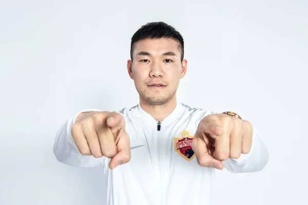 Exkluzivní Portrét Čínského Fotbalista Yuanyi Shenzhen 2019 Čínské Fotbalové Asociace — Stock fotografie