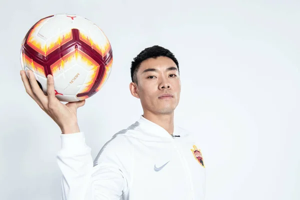 Exkluzivní Portrét Čínského Fotbalista Haidong Shenzhen 2019 Čínské Fotbalové Asociace — Stock fotografie