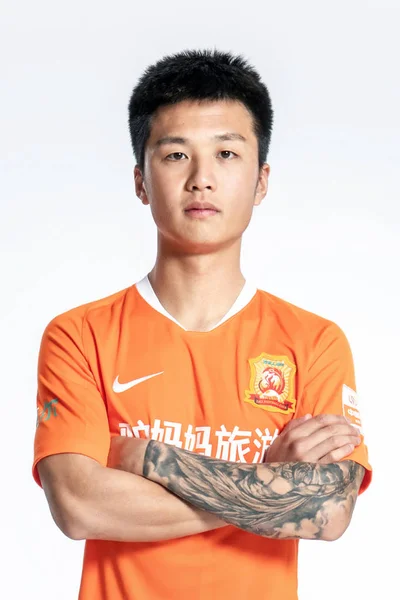 Exkluzivní Portrét Čínského Fotbalista Liu Yun Wuhan Zvšechny 2019 Čínské — Stock fotografie