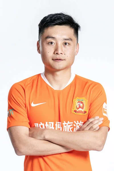 Exclusive Portrait Chinese Soccer Player Hang Wuhan Zall Untuk Liga — Stok Foto