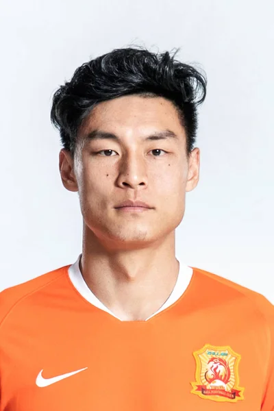 Exclusive Portrait Chinese Soccer Player Han Pengfei Wuhan Zall 2019 — Stok Foto