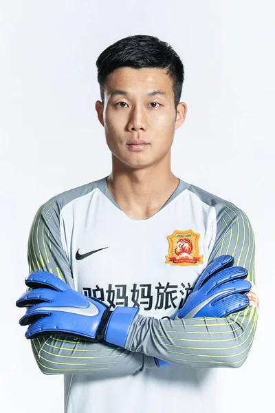 Αποκλειστική Πορτρέτο Της Κινεζικής Ποδοσφαιριστής Jia Xinyao Της Wuhan Zall — Φωτογραφία Αρχείου