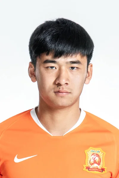 Exclusive Portrait Chinese Soccer Player Jiang Zilei Wuhan Zall 2019 — стоковое фото