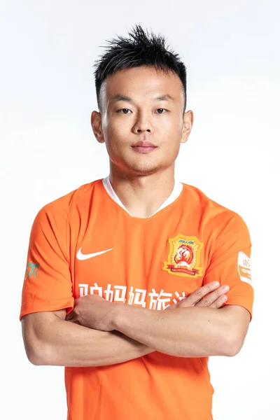 Exclusive Portrait Chinese Soccer Player Zhou Tong Wuhan Zall 2019 — Stock Photo, Image