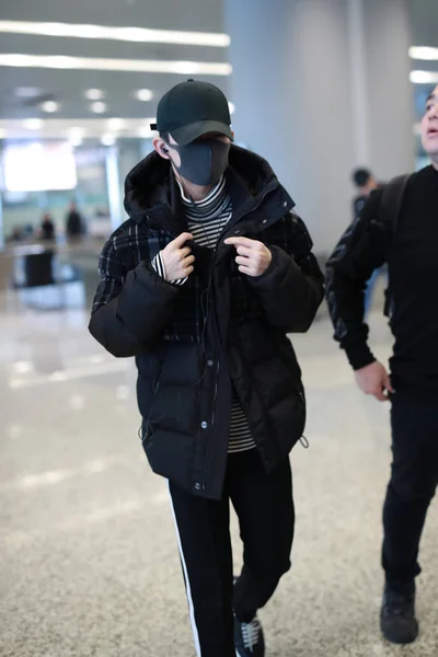 Singer Jackson Yee Yangqianxi Chinese Boy Group Tfboys Arrives Shanghai — Stock Photo, Image