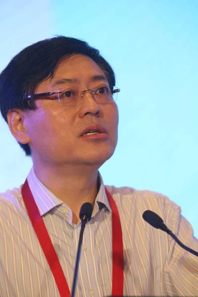 Yang Yuanqing Předseda Představenstva Generální Ředitel Společnosti Lenovo Doručí Projev — Stock fotografie
