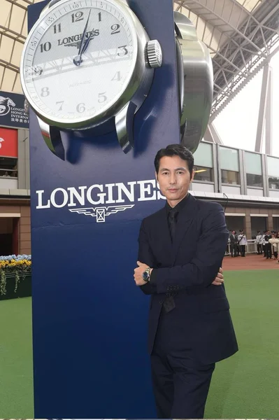 Южнокорейский Актёр Чжон Сон Принял Участие Рекламном Мероприятии Longines Гонконге — стоковое фото