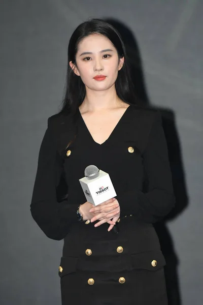 Actriz China Liu Yifei Asiste Evento Promocional Para Tissot Shanghai —  Fotos de Stock
