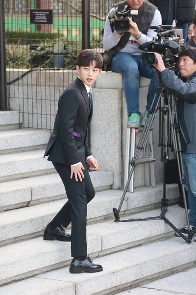 Zuid Koreaans Zanger Kim Min Seok Arriveert Voor Huwelijksceremonie Van — Stockfoto