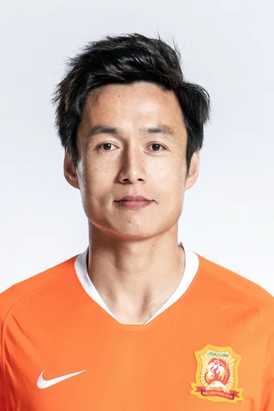 Retrato Jogador Futebol Chinês Zhibo Wuhan Zall Para Super Liga — Fotografia de Stock