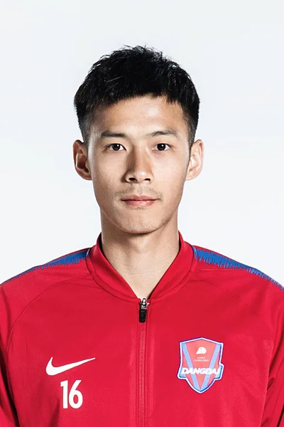 Exclusive Portrait Chinese Soccer Player Wang Weicheng Chongqing Dangdai Lifan — Stok Foto