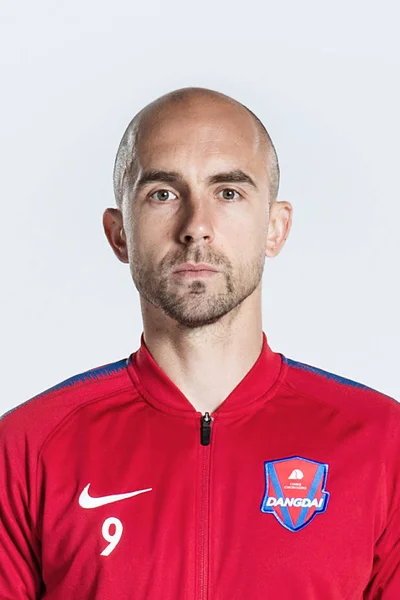 Exkluzivní Portrét Polský Fotbalista Adrian Mierzejewski Chongqing Dangdai Lifan Swm — Stock fotografie