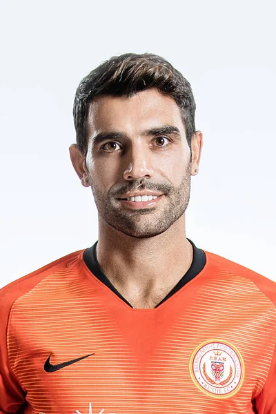 Exclusivo Jogador Futebol Argentino Augusto Fernandez Beijing Renhe Poses Durante — Fotografia de Stock