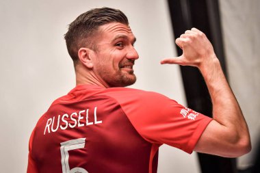 **EXCLUSIVE**Hong Kong football player Andy Russell of Hebei China Fortune F.C. poses during the filming session of official portraits for the 2019 Chinese Football Association Super League, in Guangzhou city, south China's Guangdong province, 27 Feb