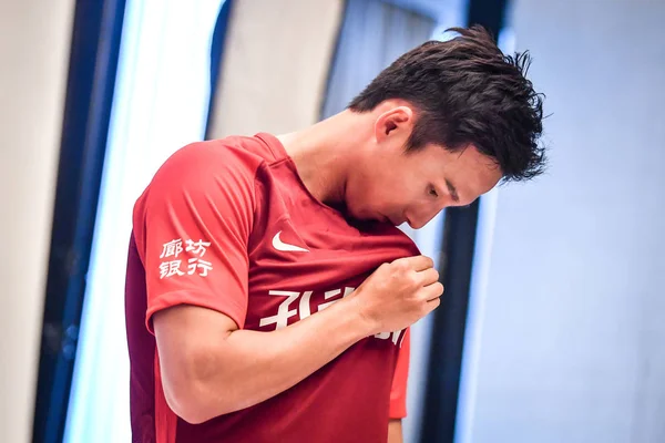 Yin Hongbo Hebeistä Kiina Fortune Aiheuttaa Vuoden 2019 Kiinan Jalkapalloliiton — kuvapankkivalokuva