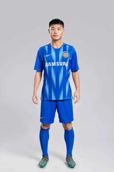 Portrét Čínského Fotbalista Chen Yunhan Jiangsu Suning 2019 Čínské Fotbalové — Stock fotografie