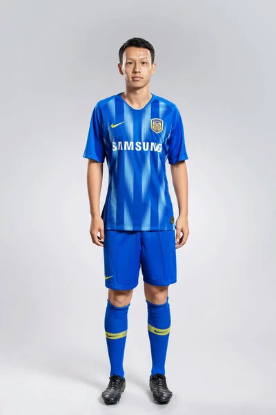 Portret Chiński Piłkarz Gao Tianyi Jiangsu Suning 2019 Chińskie Stowarzyszenie — Zdjęcie stockowe