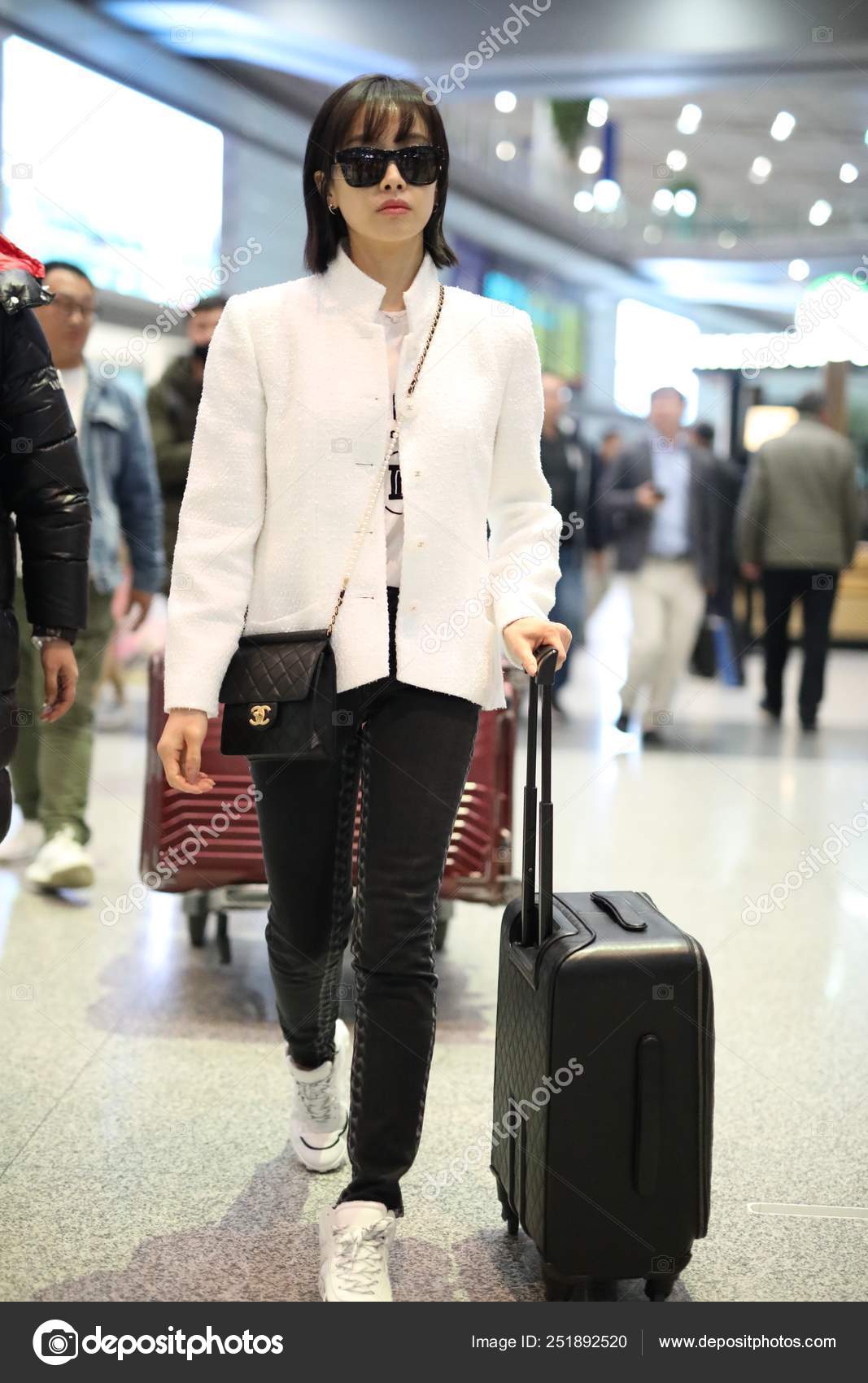 Chinese Singer Actress Victoria Song Song Qian Arrives Beijing Capital ...