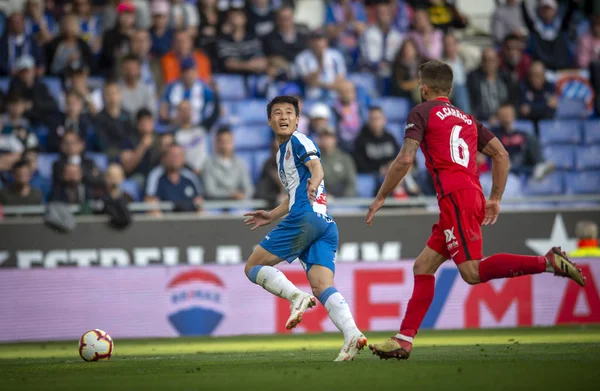 Lei Rcd Espanyol Left Challenges Daniel Carrico Sevilla 28Th Match — Stock Photo, Image