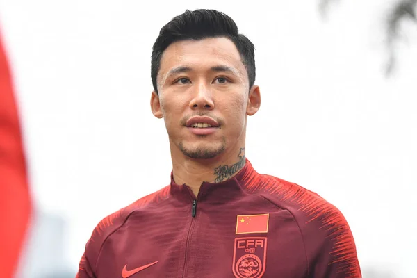 Zhang Linpeng Chiński Krajowych Mężczyzn Piłce Nożnej Bierze Udział Sesji — Zdjęcie stockowe