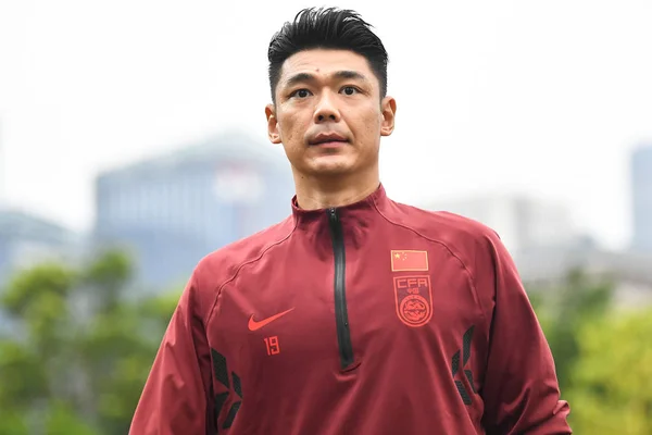 Zeng Cheng Der Chinesischen Fußballnationalmannschaft Der Männer Nimmt Einer Trainingseinheit — Stockfoto