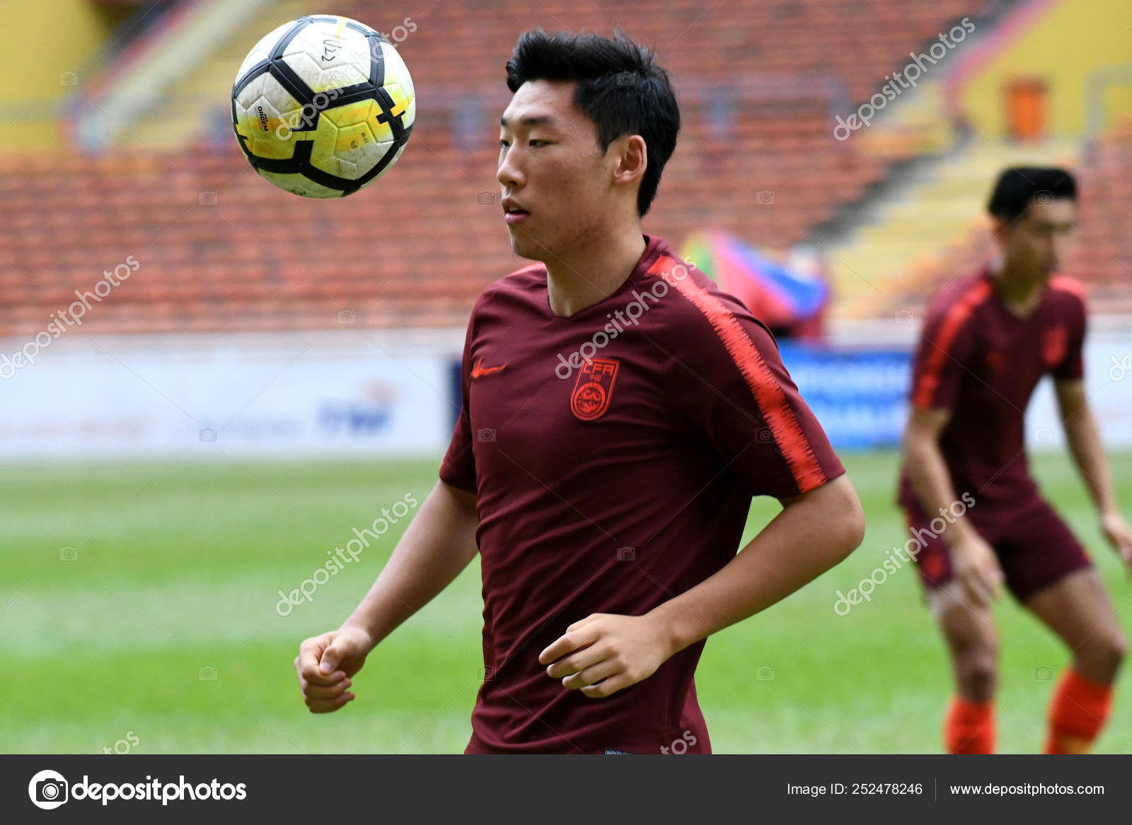 Players China National Football Team Take Part Training Session Afc