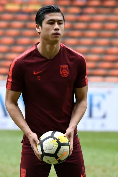 Zhang Yuning Dari Tim Nasional Sepak Bola China Mengambil Bagian — Stok Foto