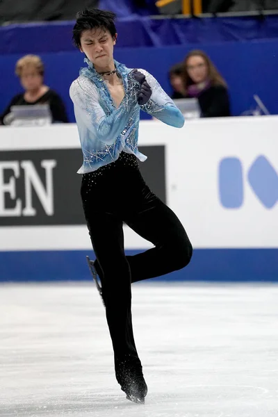 일본의 스케이팅 Hanyu 2019의 사이타마에에서이 2019 스케이팅 선수권 프로그램에서 — 스톡 사진