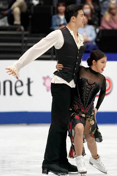 Los Patinadores Chinos Wang Shiyue Liu Xinyu Compiten Campeonato Mundial — Foto de Stock