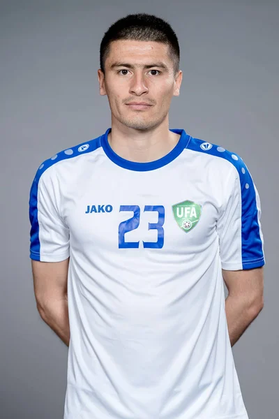 Porträt Von Odiljon Hamrobekov Der Usbekischen Fußballnationalmannschaft Für Die Weltmeisterschaft — Stockfoto