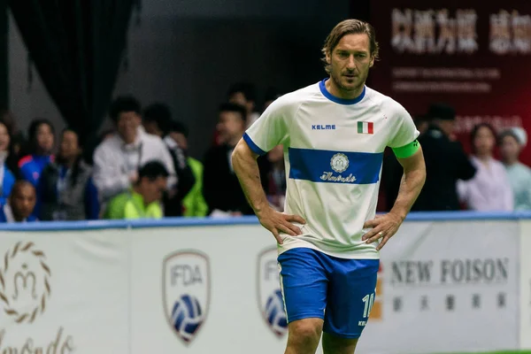 Estrella Italiana Fútbol Francesco Totti Compite Juego China Ifda World —  Fotos de Stock