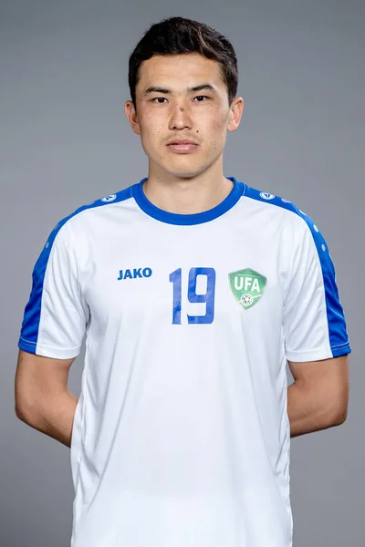 Портрет Отабека Шукурова Сборной Узбекистана Футболу Международного Чемпионата Китая Футболу — стоковое фото