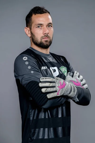 Retrato Sanjar Quvvatov Seleção Nacional Futebol Uzbequistão Pelo Campeonato Internacional — Fotografia de Stock