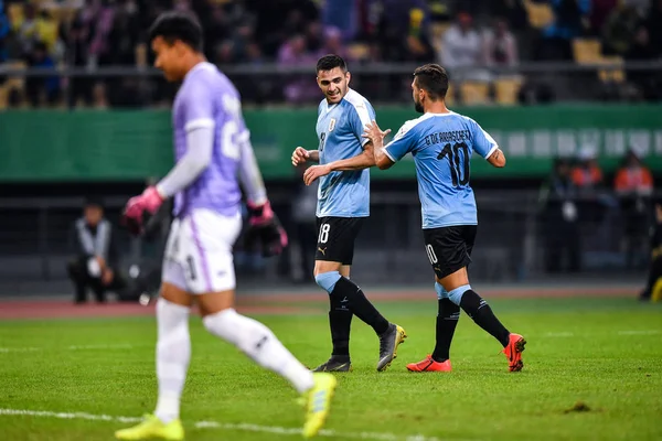 乌拉圭中国杯对乌兹别克斯坦 — 图库照片