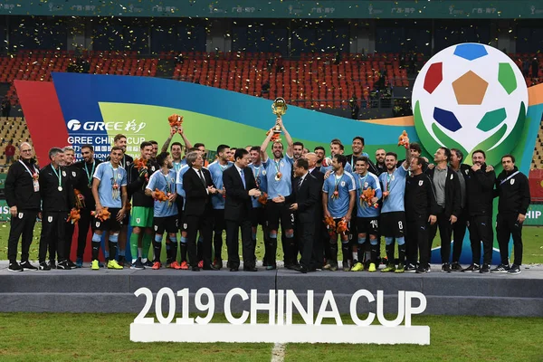 乌拉圭中国杯对乌兹别克斯坦 — 图库照片
