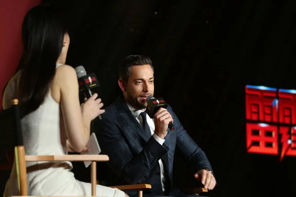 Amerikaans Zanger Acteur Zachary Levi Woont Een Première Evenement Voor — Stockfoto