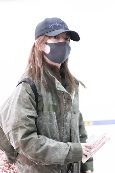 Chinese Actress Zhao Wei Arrives Beijing Capital International Airport Departure — Stock Photo, Image