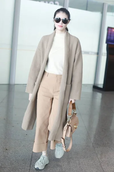 Chinese Supermodel Sui Arrives Beijing Capital International Airport Departure Beijing — Stock Photo, Image