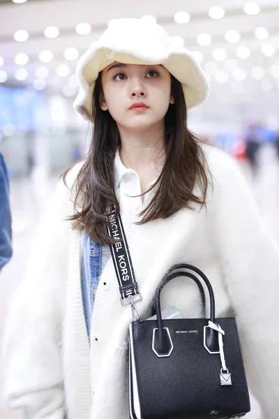 Kínai Színésznő Lareina Song Vagy Song Zuer Megérkezik Pekingi Főváros — Stock Fotó