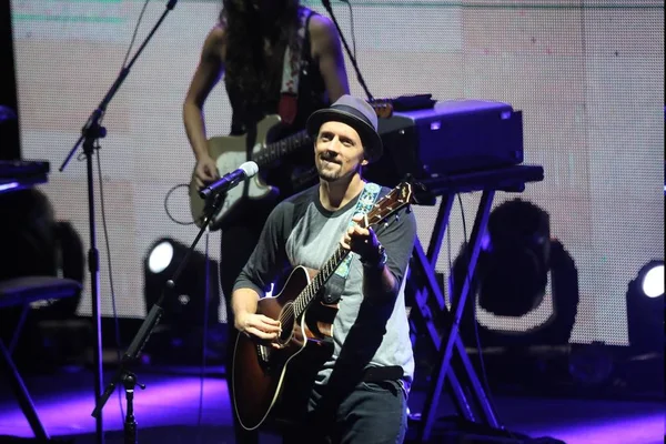 Cantante Compositor Estadounidense Jason Mraz Actúa Durante Concierto Taipei Taiwán — Foto de Stock