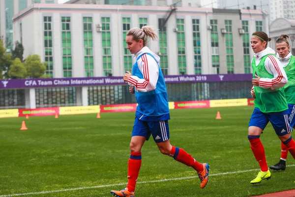 2019 Παίκτες Της Εθνικής Ομάδας Της Ρωσικής Γυναίκας Λαμβάνουν Μέρος — Φωτογραφία Αρχείου