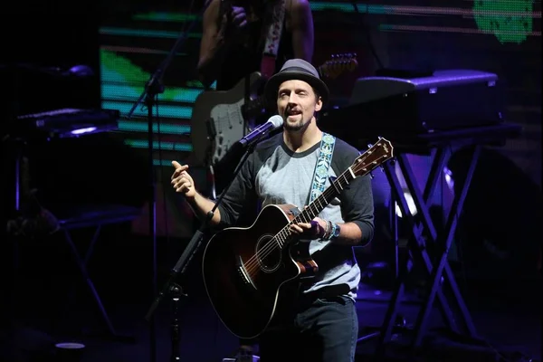 Americká Zpěvačka Jason Mraz Provádí Jeho Koncertu Taipei Tchaj Wan — Stock fotografie