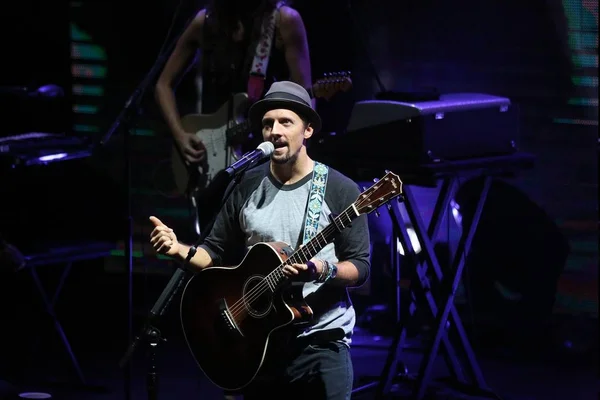 Amerikanischer Singer Songwriter Jason Mraz Tritt Während Seines Konzerts Taipei — Stockfoto