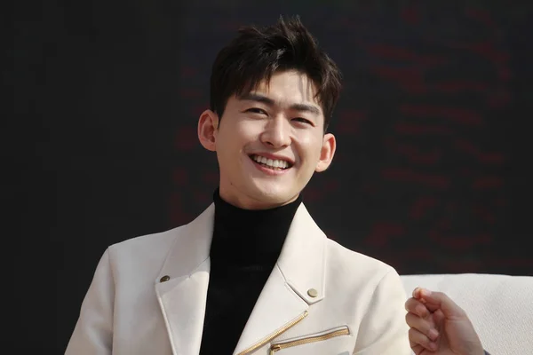 Actor Chino Zhang Han Asiste Evento Comercial Ciudad Wuhan Provincia — Foto de Stock