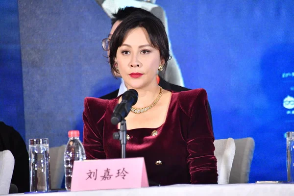 Hong Kong Skåde Spelerskan Carina Lau Deltar Press Konferensen För — Stockfoto